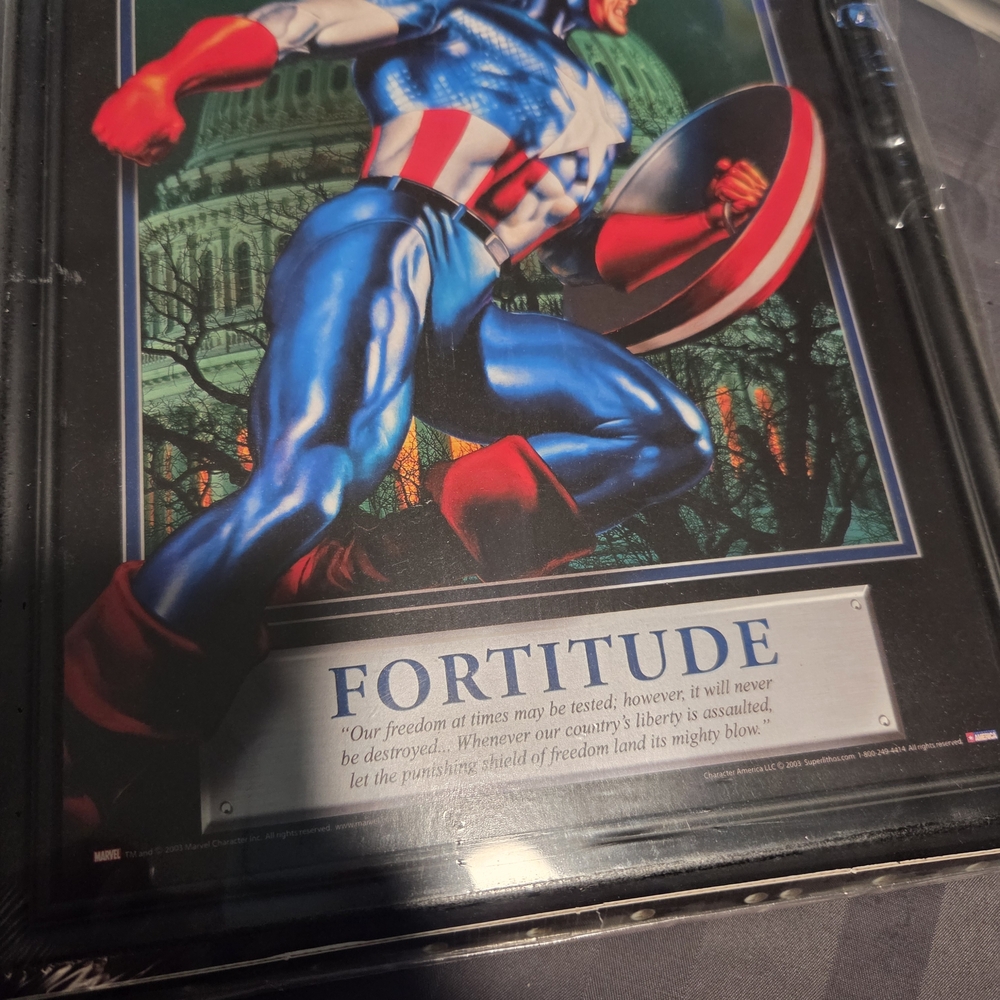 Captain America 'Fortitude' Poster - Red, Blue, White